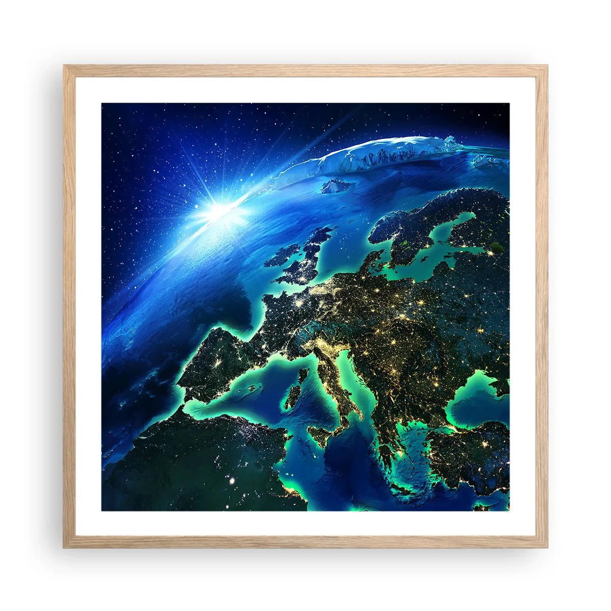 Affiche dans un chêne clair - Poster - Europe pétillante - 60x60 cm