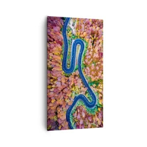 Impression sur toile - Image sur toile - Route sinueuse à travers la forêt - 55x100 cm