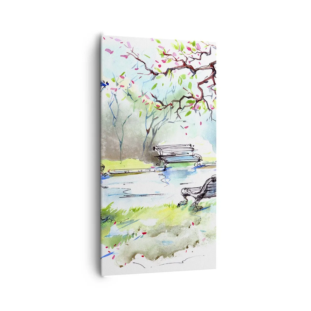 Impression sur toile - Image sur toile - Le charme du silence d'un parc - 65x120 cm