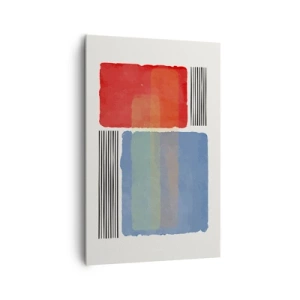 Impression sur toile - Image sur toile - Composition géométrique avec des blocs et des lignes colorés - 80x120cm - Esprit et lettre de la géométrie - Décoration murale moderne pour le salon et la chambre ARTTOR