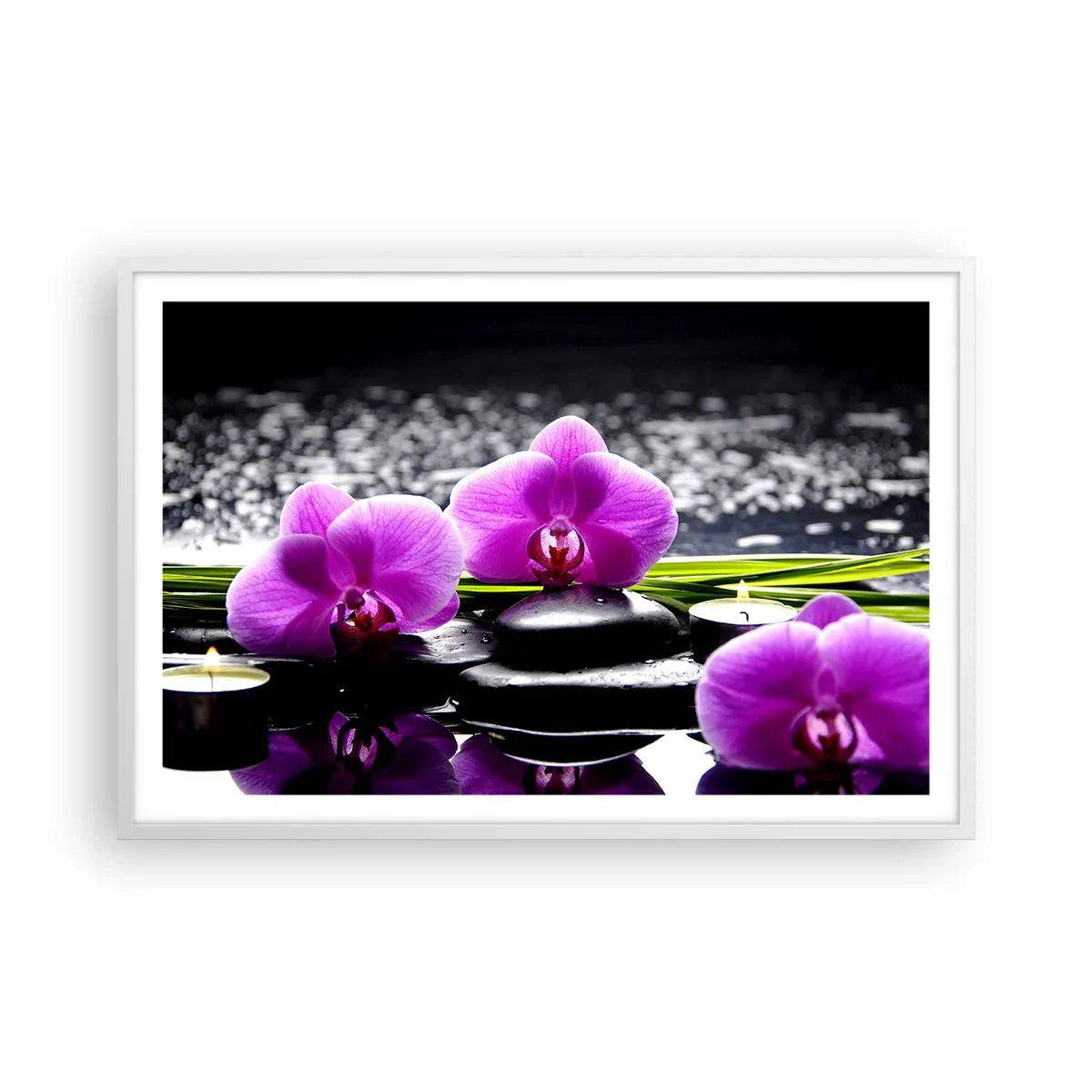 Affiche dans un cadre blanc - Poster - Se noyer dans la paix et la tranquillité - 91x61 cm