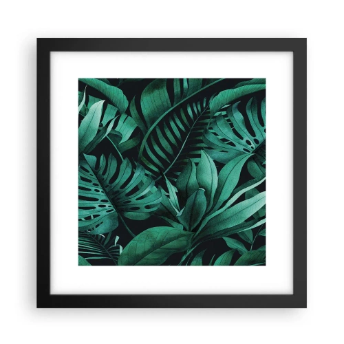 Affiche dans un cadre noir - Poster - Profondeur du vert tropical - 30x30 cm