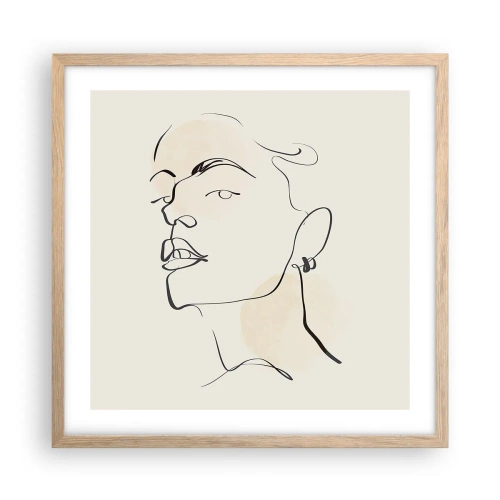 Affiche dans un chêne clair - Poster - Regard fier - 50x50 cm