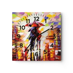 Horloge murale - Pendule murale - Ensemble à travers la nuit et la pluie - 30x30 cm
