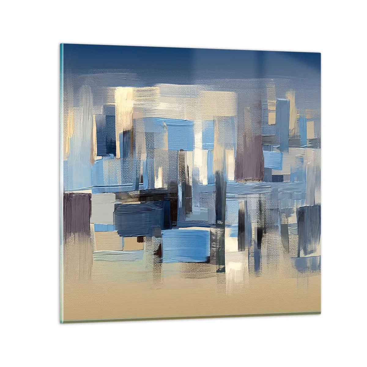 Impression sur verre - Image sur verre - Construction bleue - 60x60 cm