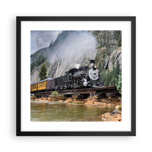 Affiche dans un cadre noir - Poster - Et lui jusqu'où? Jusqu'où? - 40x40 cm