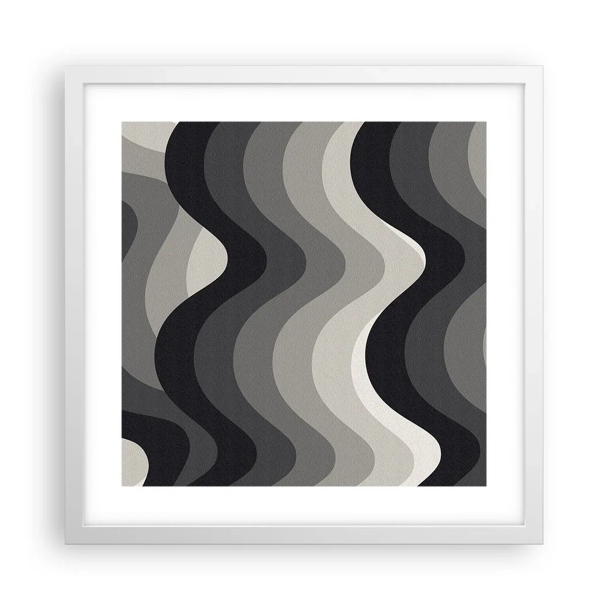 Affiche dans un cadre blanc - Poster - Vague après vague - 40x40 cm