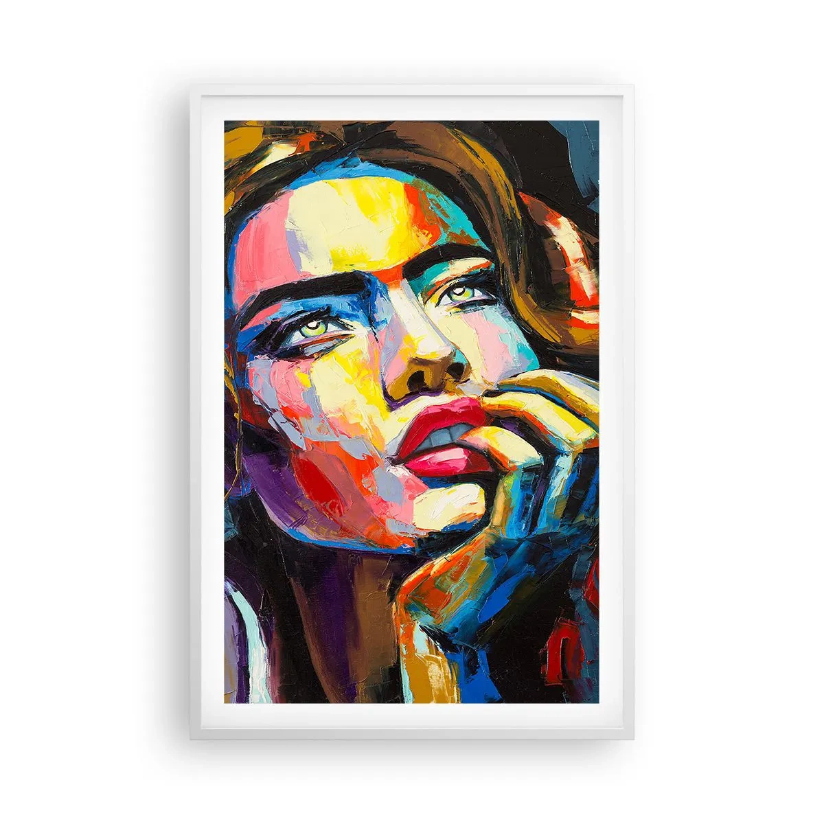 Affiche dans un cadre blanc - Poster - Les rêves volent dans le ciel comme des oiseaux - 61x91 cm