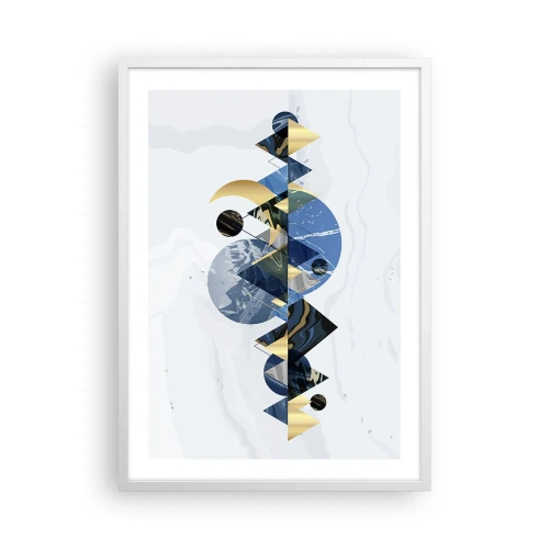 Affiche dans un cadre blanc - Poster - Paysage géométrique - 50x70 cm