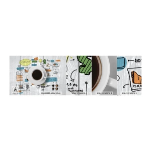 Échantillon de Papier Peint Autocollant Deluxe Sticker - Il est temps de faire une pause - Graphique, Café, Expresso - 100x30 cm