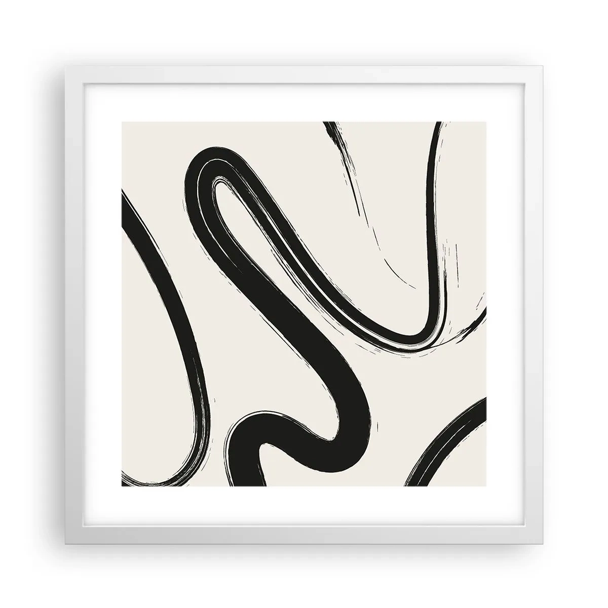 Affiche dans un cadre blanc - Poster - Fantaisie en noir et blanc - 40x40 cm