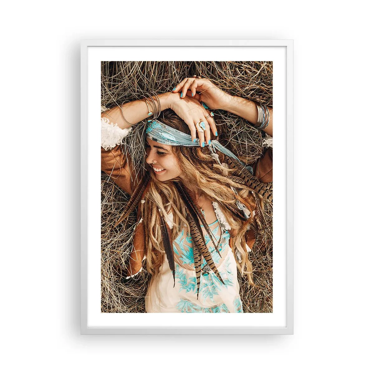 Affiche dans un cadre blanc - Poster - En route vers les années d'amour - 50x70 cm