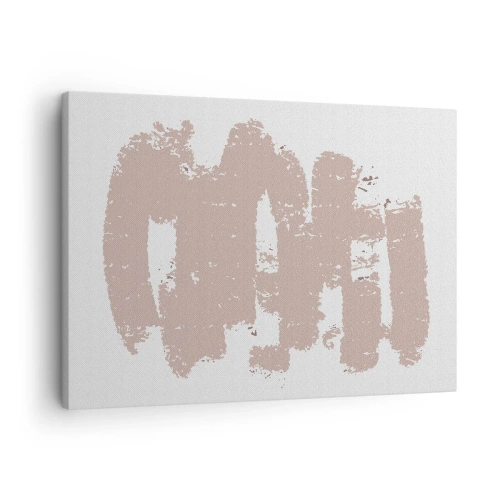 Impression sur toile - Image sur toile - Formes roses douces sur fond clair - 70x50cm - Abstraction en rose tendre - Décoration murale moderne pour le salon et la chambre ARTTOR