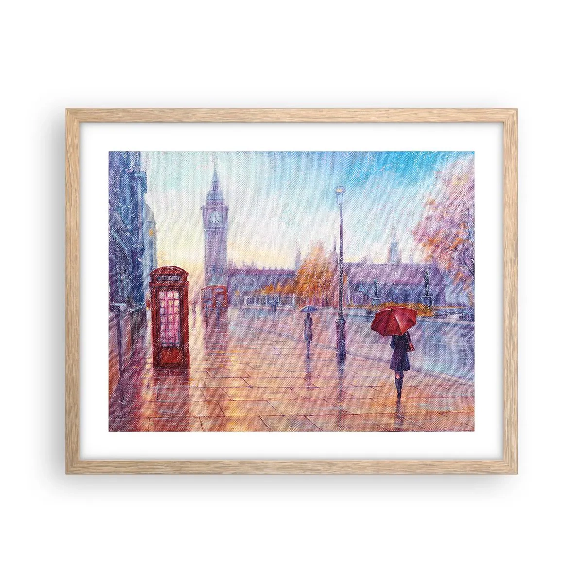 Affiche dans un chêne clair - Poster - Jour automnal londonien - 50x40 cm