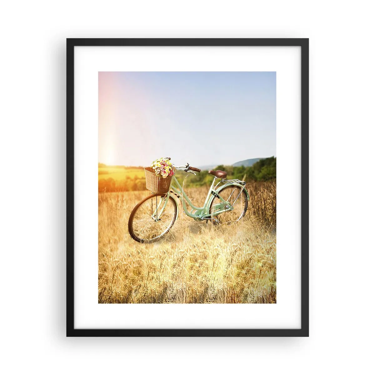 Affiche dans un cadre noir - Poster - Je vais rester un petit moment - 40x50 cm