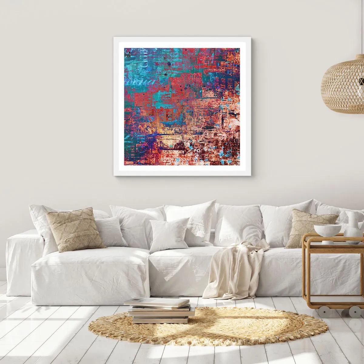 Affiche dans un cadre blanc - Poster - Mémoire et oubli - 60x60 cm