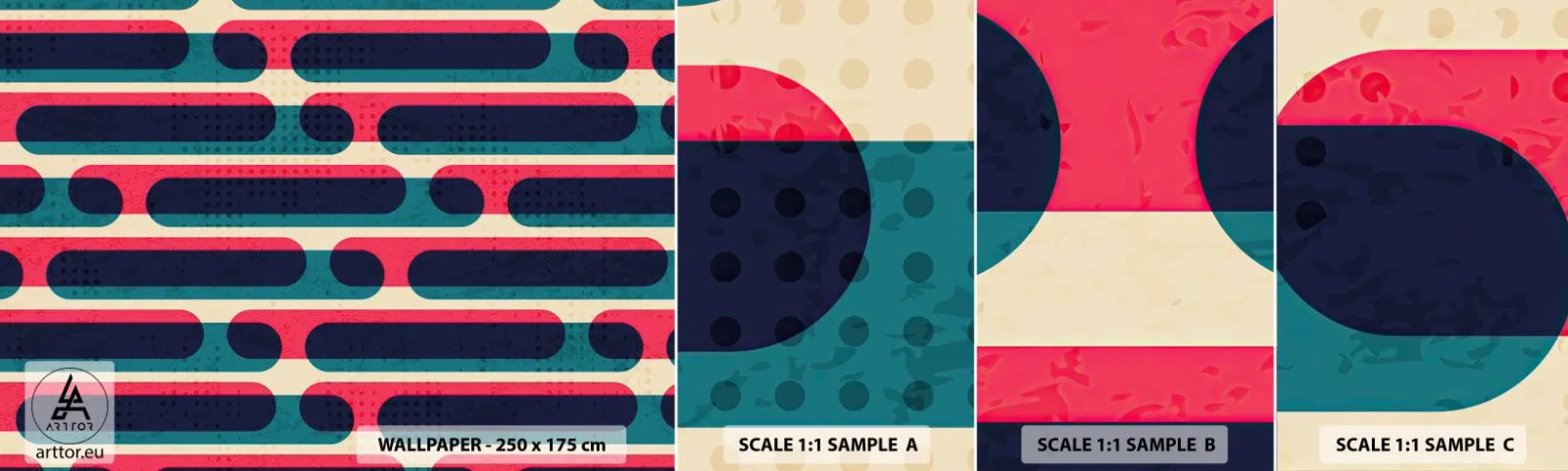 Échantillon De Papier Peint Standard Eco - En profondeur et sur l'avant - Abstraction, Morceau, Art moderne - 100x30 cm