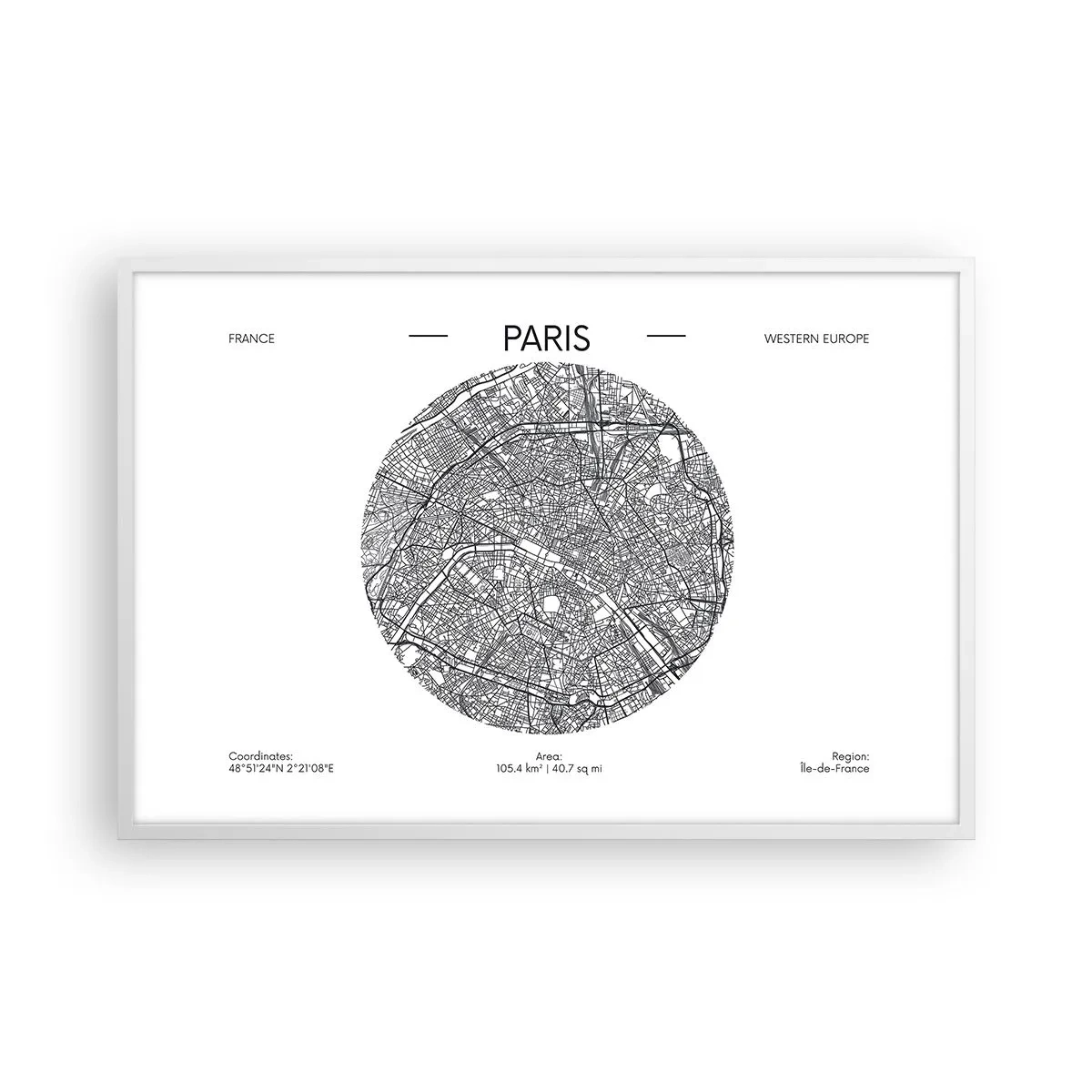 Affiche dans un cadre blanc - Poster - Anatomie de Paris - 91x61 cm
