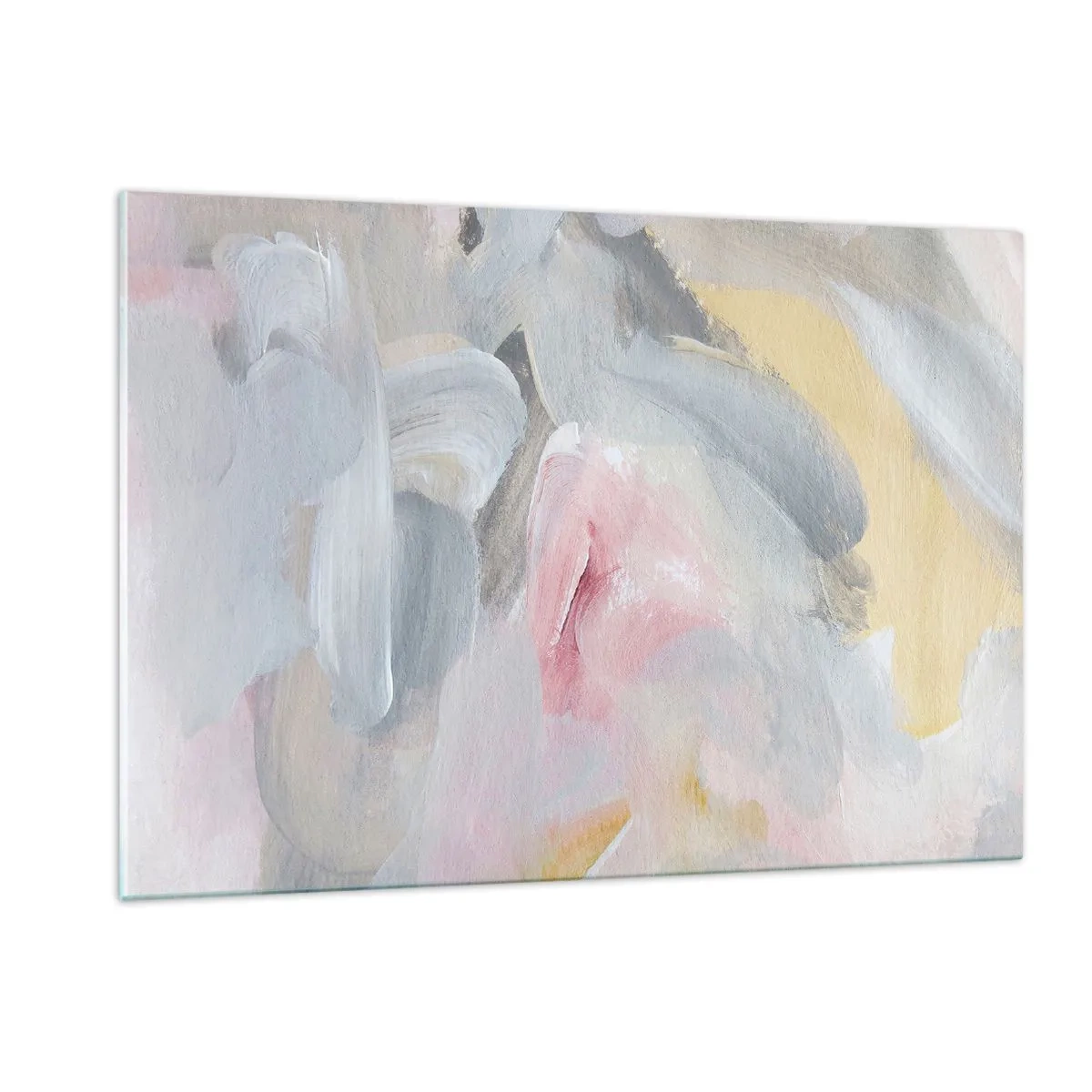Impression sur verre - Image sur verre - Composition abstraite aux couleurs pastel - 120x80cm - Dans un monde pastel - Décoration murale moderne pour le salon et la chambre ARTTOR