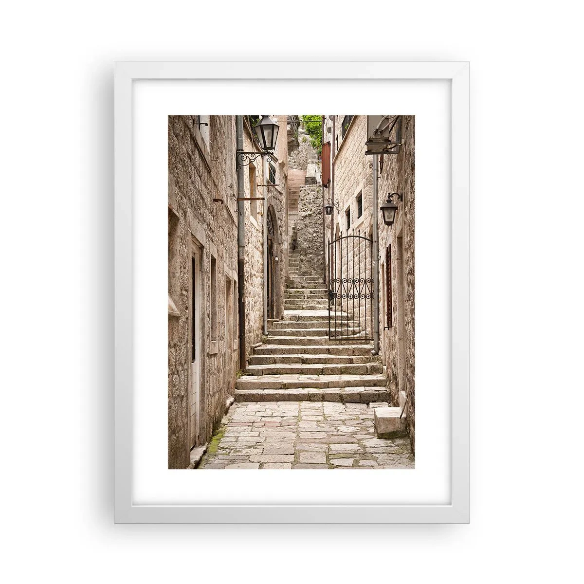 Affiche dans un cadre blanc - Poster - Une vieille ruelle magique - 30x40 cm
