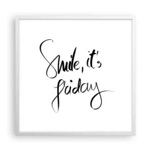 Affiche dans un cadre blanc - Poster - Joie réelle - 60x60 cm