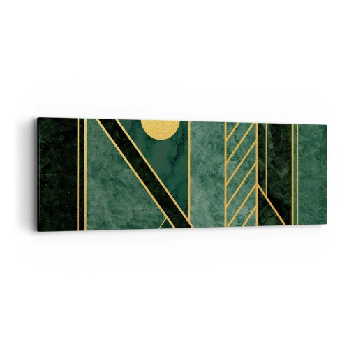 Impression sur toile - Image sur toile - Dynamique or et azur - 90x30 cm