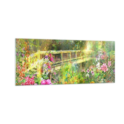 Impression sur verre - Image sur verre - Le soupire d'un pont de printemps - 100x40 cm