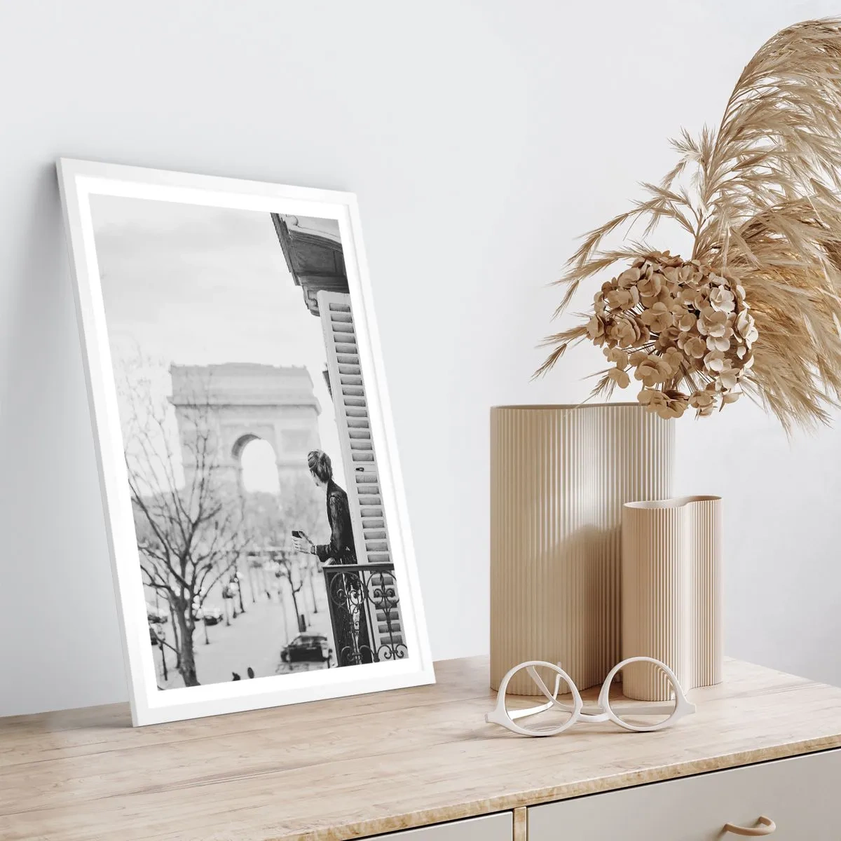 Affiche dans un cadre blanc - Poster - Chambre avec vue - 30x40 cm