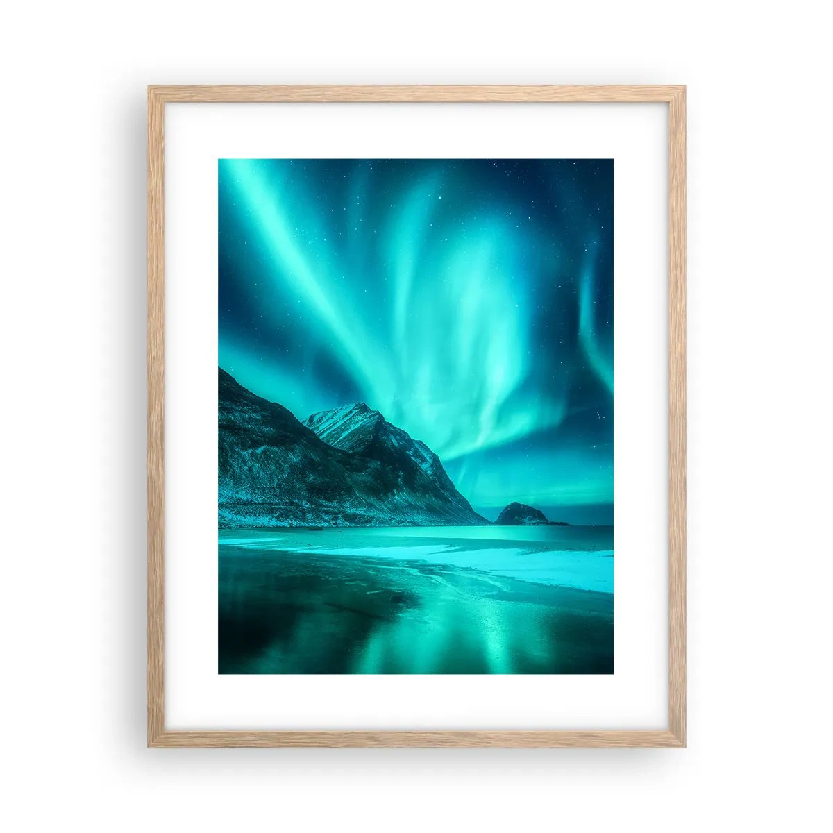 Affiche dans un chêne clair - Poster - Merveilles du Nord - 40x50 cm