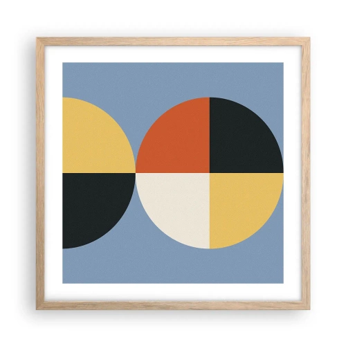 Affiche dans un chêne clair - Poster - Regarde et compte - 50x50 cm