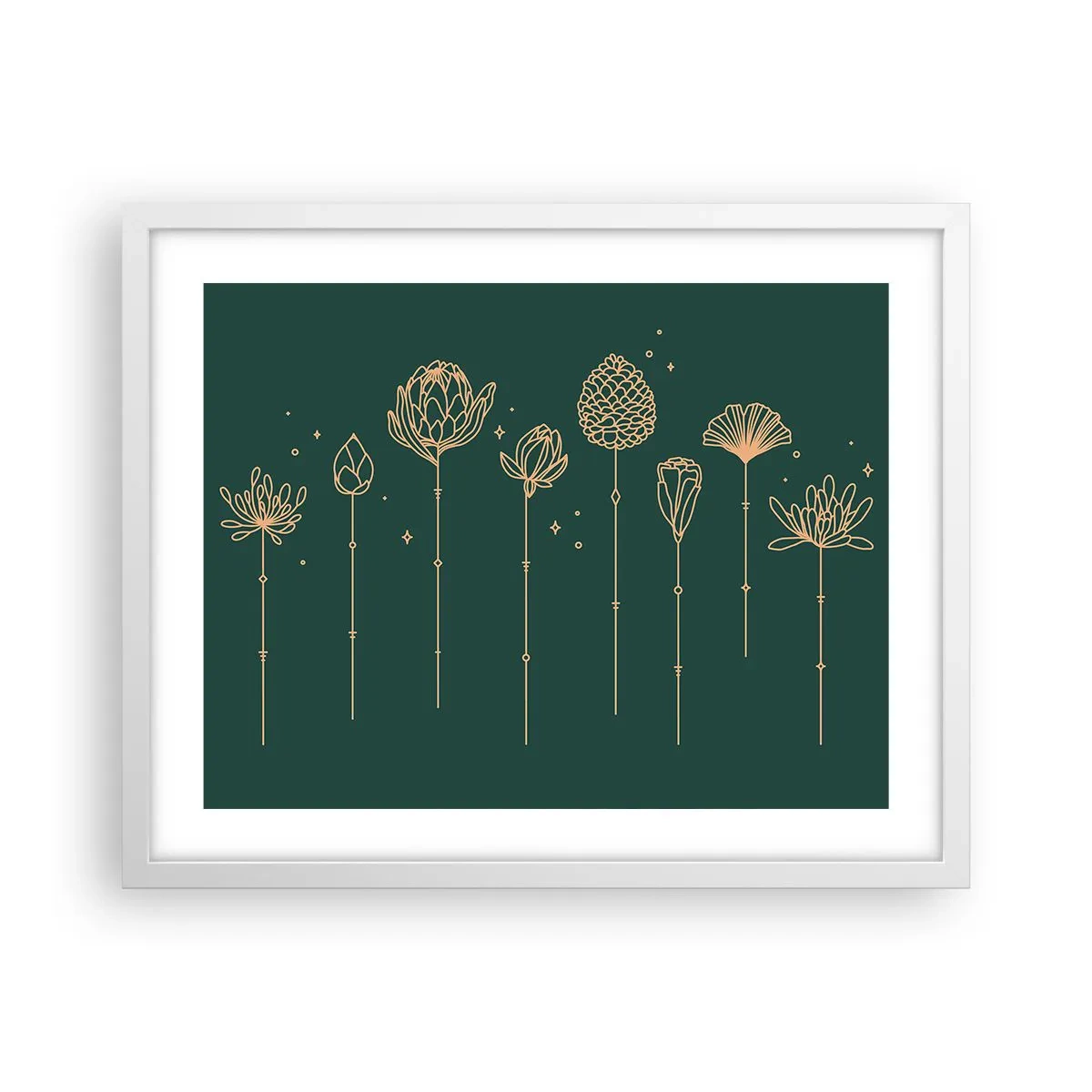 Affiche dans un cadre blanc - Poster - La famille Plante - 50x40 cm