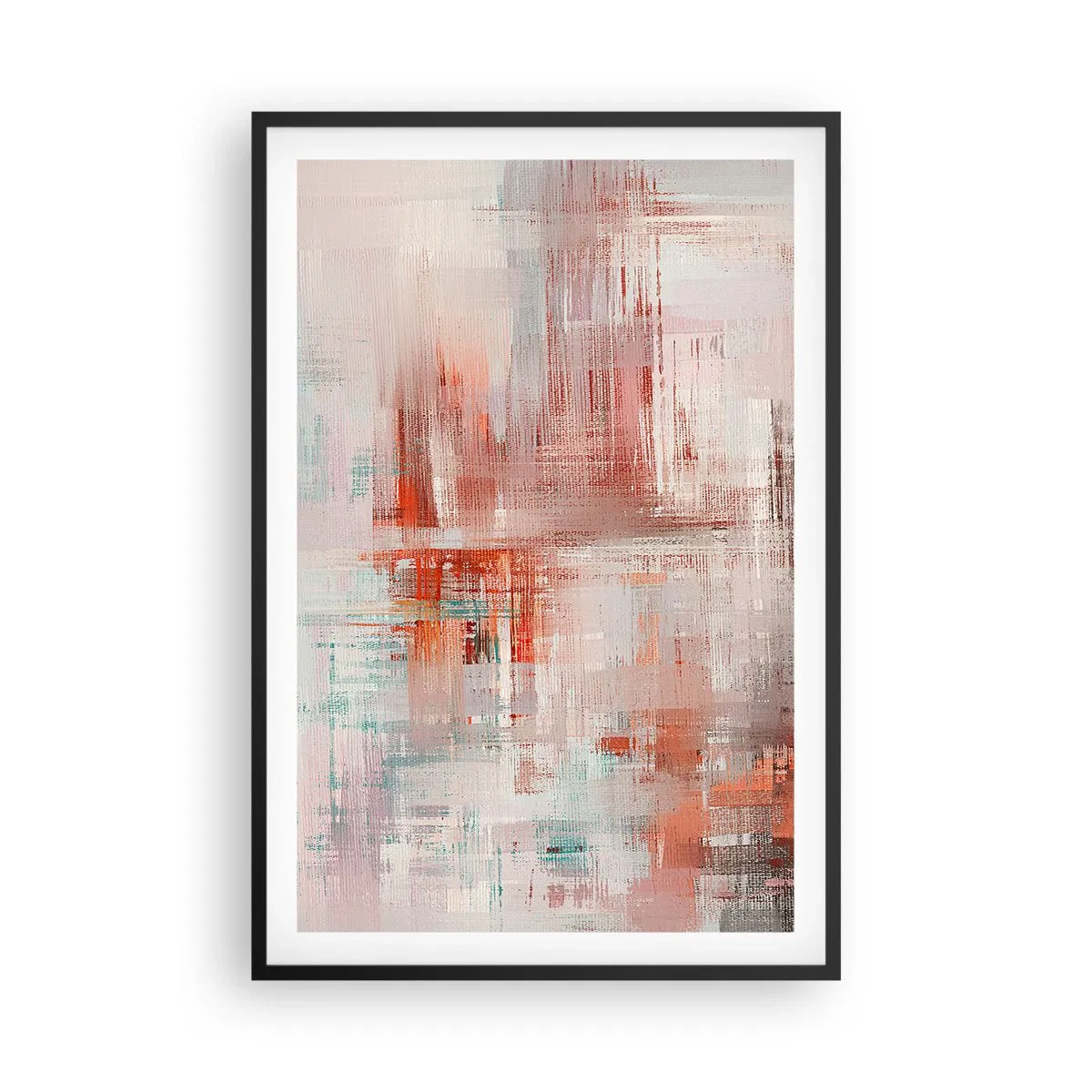 Affiche dans un cadre noir - Poster - Brumeux. Mais rose - 61x91 cm