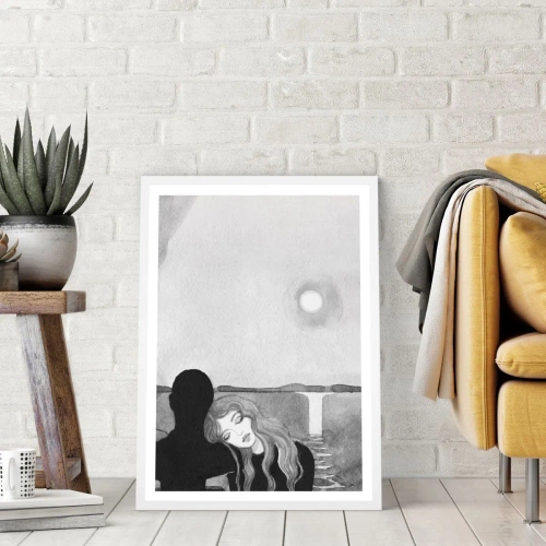 Affiche dans un cadre blanc - Poster - Toujours un secret - 40x50 cm