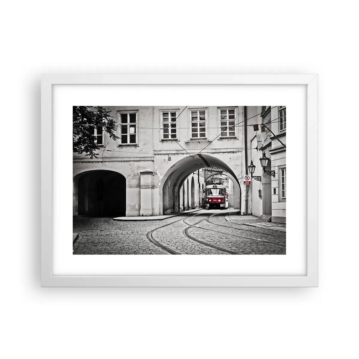 Affiche dans un cadre blanc - Poster - Dans le labyrinthe de la ville - 40x30 cm