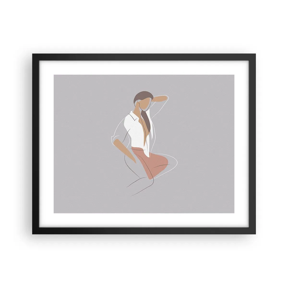 Affiche dans un cadre noir - Poster - Contour gracieux - 50x40 cm