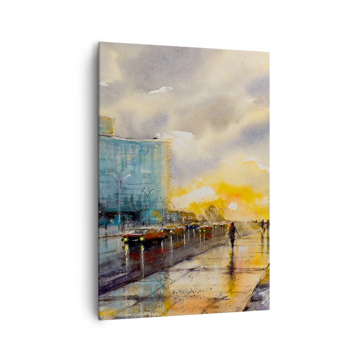 Impression sur toile - Image sur toile - Une vue pittoresque de la promenade en bord de mer au coucher du soleil - 70x100cm - La vie sur le rivage - Décoration murale moderne pour le salon et la chambre ARTTOR