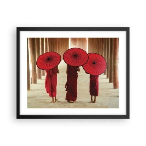 Affiche dans un cadre noir - Poster - Sur la route du pays pure - 50x40 cm