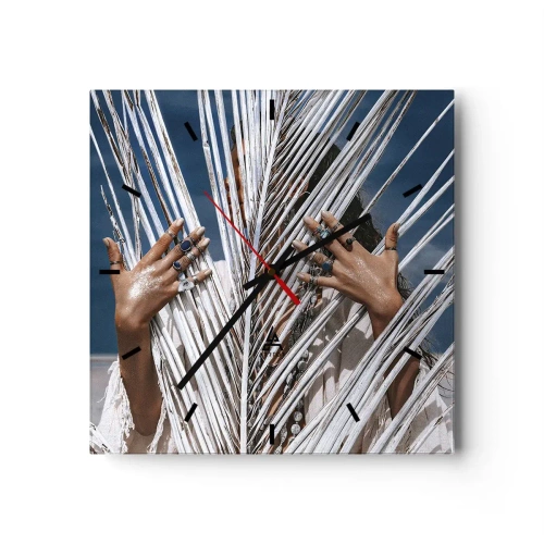 Horloge murale - Pendule murale - Fille de chaman ? - 40x40 cm