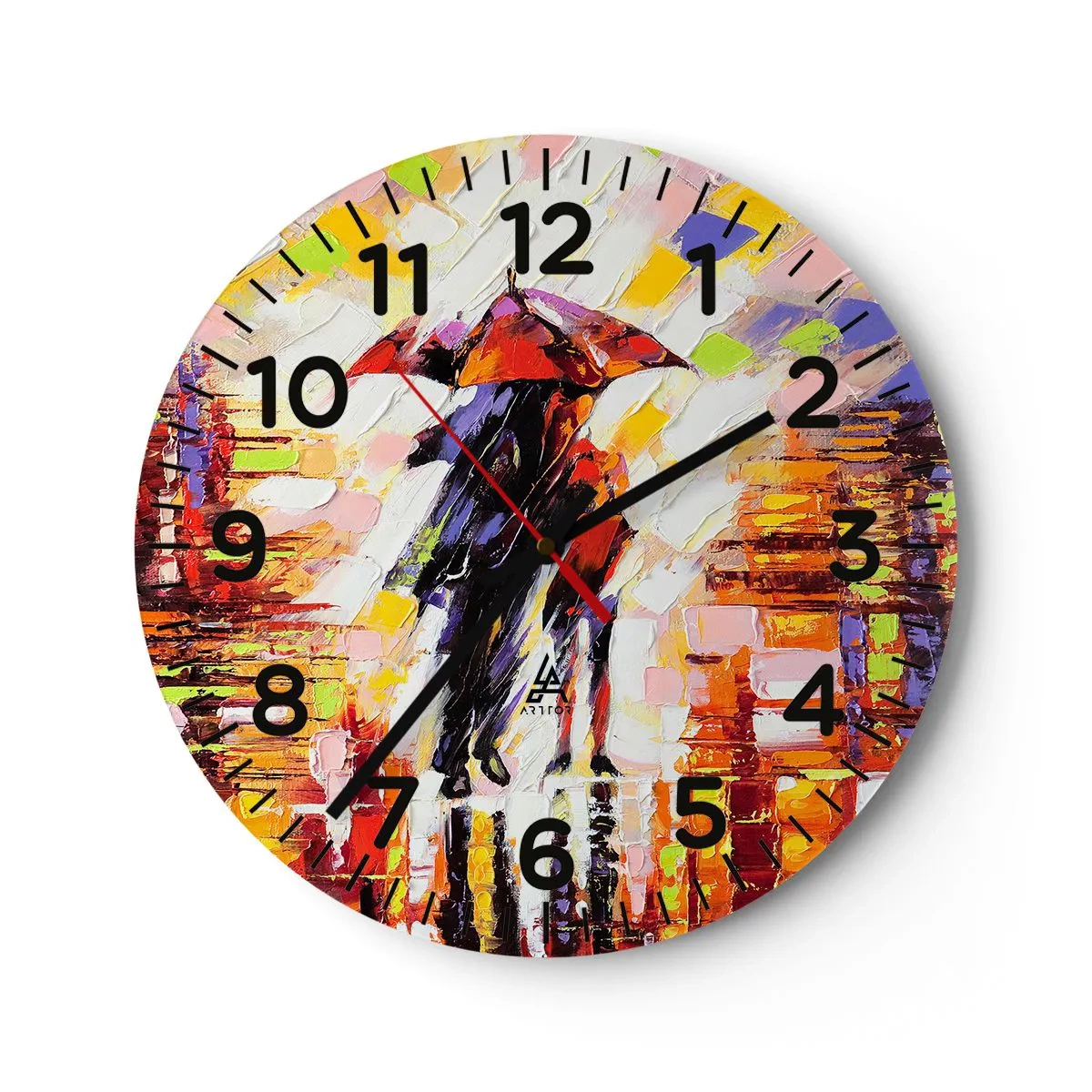 Horloge murale - Pendule murale - Ensemble à travers la nuit et la pluie - 30x30 cm