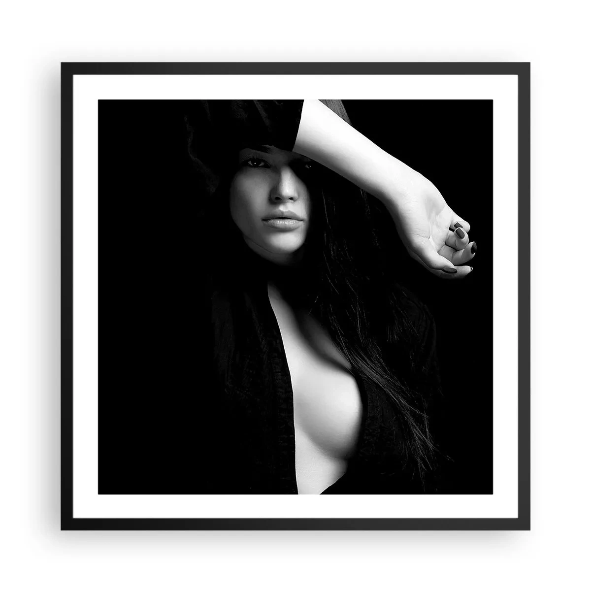 Affiche dans un cadre noir - Poster - École de séduction - 60x60 cm