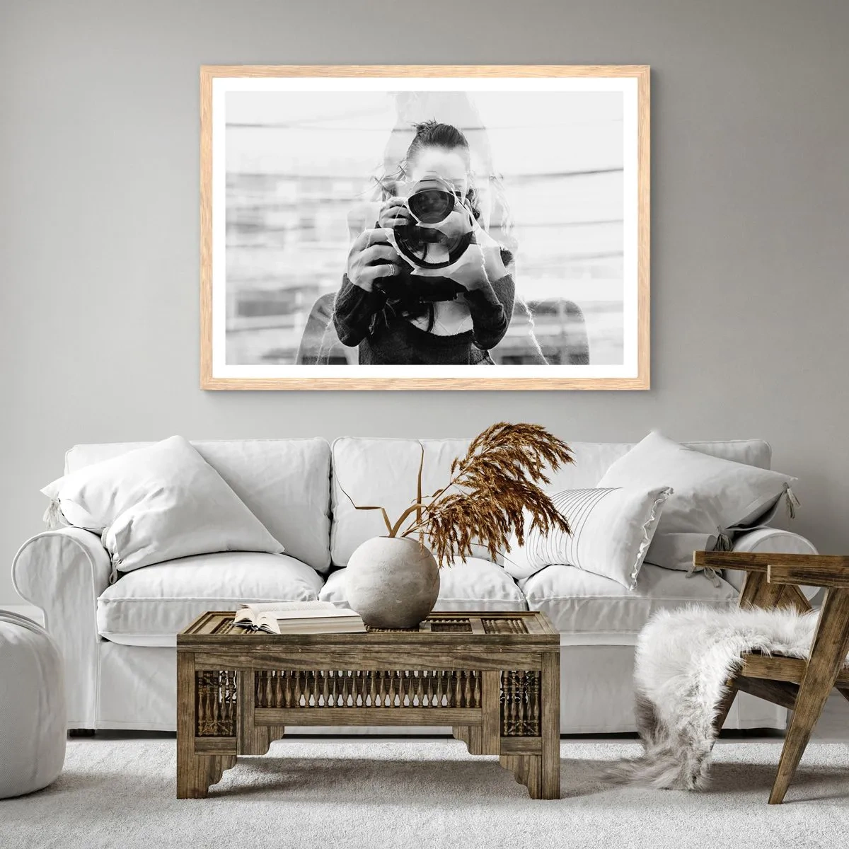 Affiche dans un chêne clair - Poster - Créateur et matériel - 100x70 cm