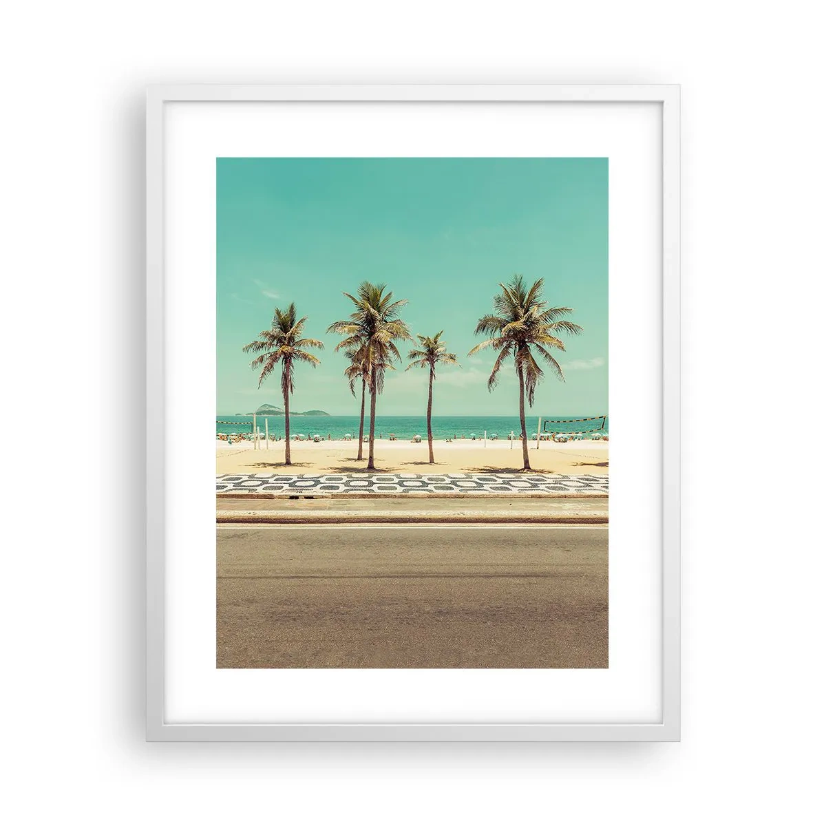 Affiche dans un cadre blanc - Poster - Gardien de plage - 40x50 cm