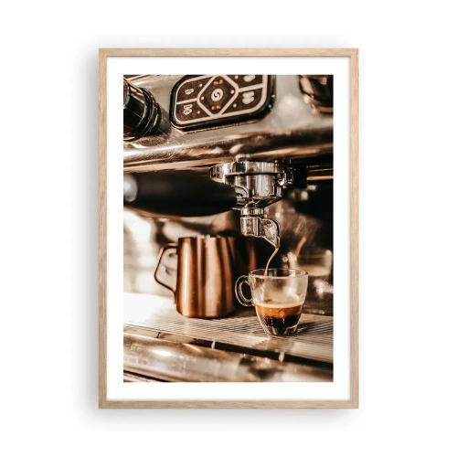 Affiche dans un chêne clair - Poster - Lueur de café - 50x70 cm