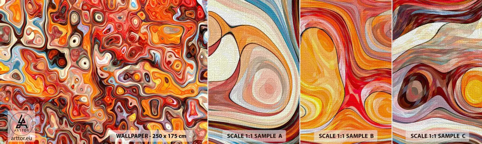 Échantillon de Papier Peint Premium Canvas - Si les noix fondaient dans du miel - Abstraction, Morceau, Modèle moderne - 100x30 cm