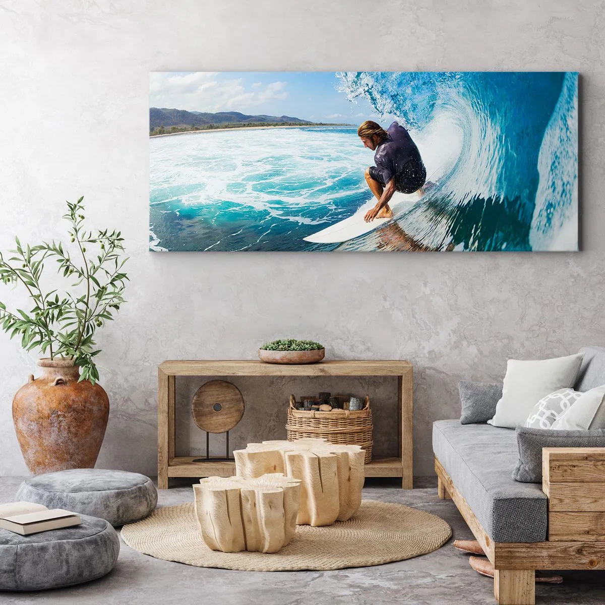 Impression sur toile - Image sur toile - Danse avec les vagues - 100x40 cm