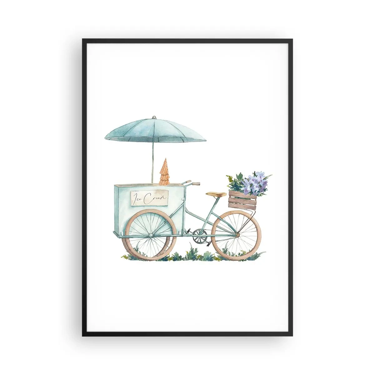 Affiche dans un cadre noir - Poster - Doux souvenir d'été - 70x100 cm