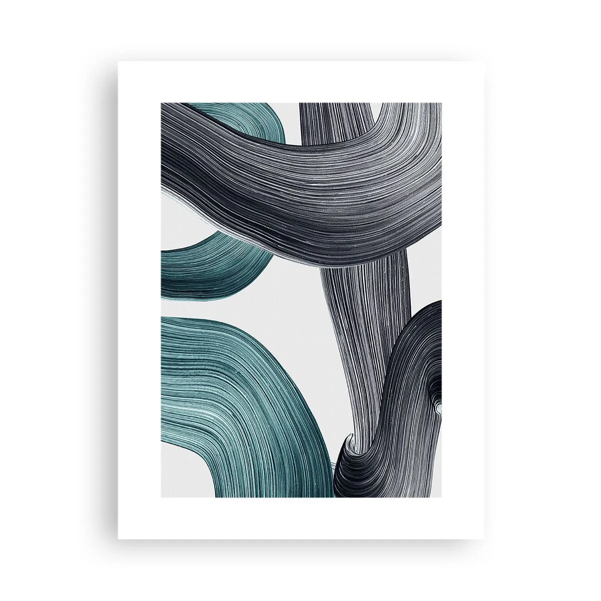 Affiche - Poster - Sentiers émeraude et noirs - 30x40 cm