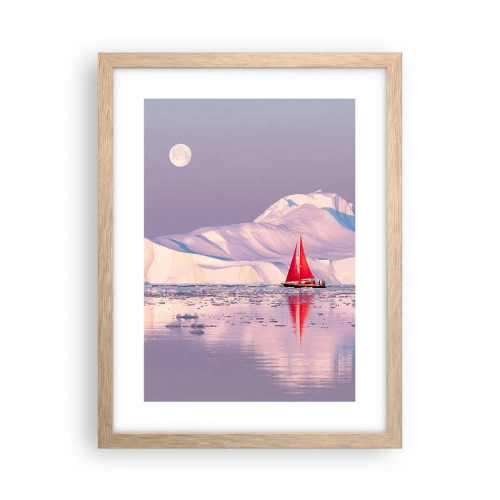 Affiche dans un chêne clair - Poster - La chaleur de la voile, le froid de la glace - 30x40 cm
