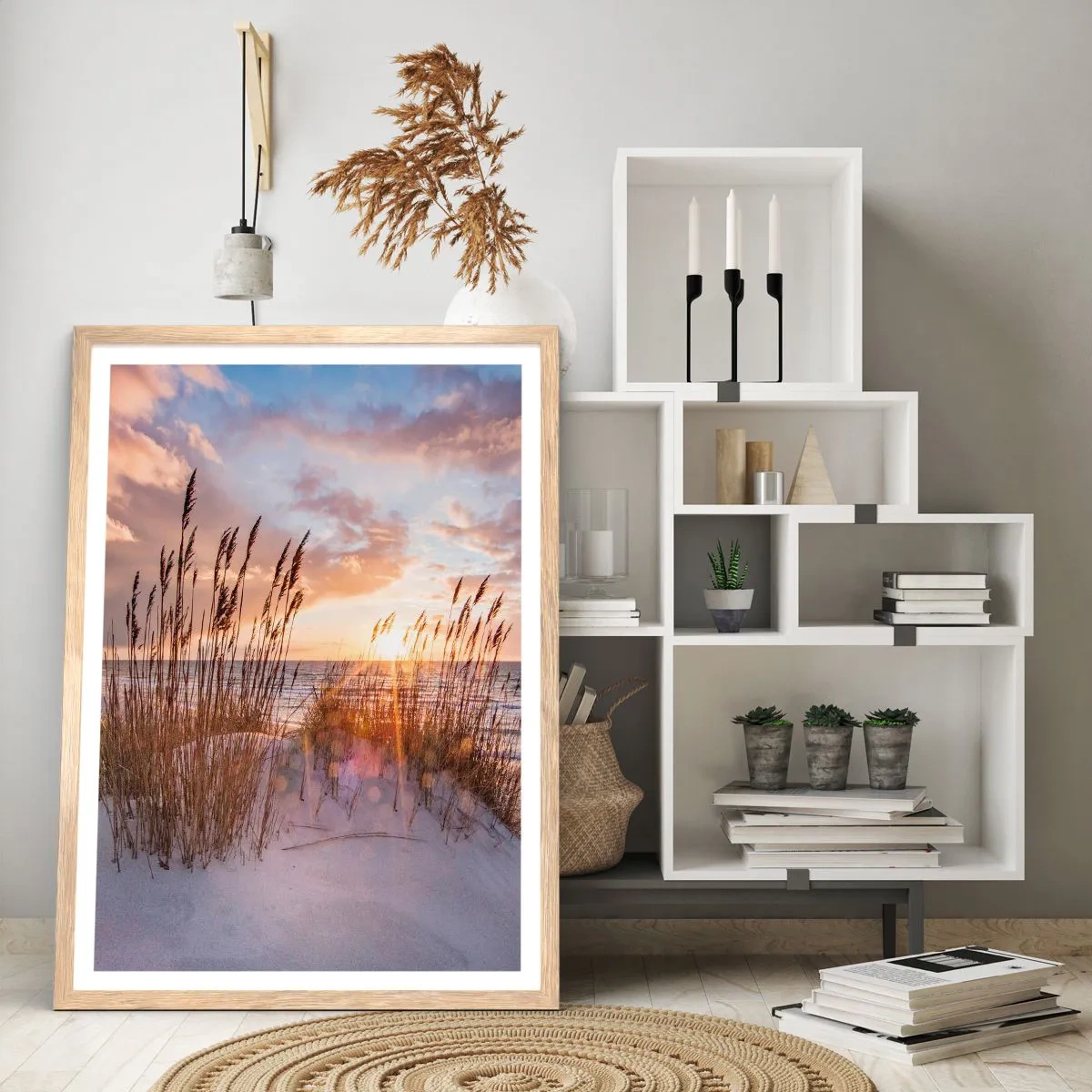 Affiche dans un chêne clair - Poster - Salutations du soleil et du vent - 40x50 cm