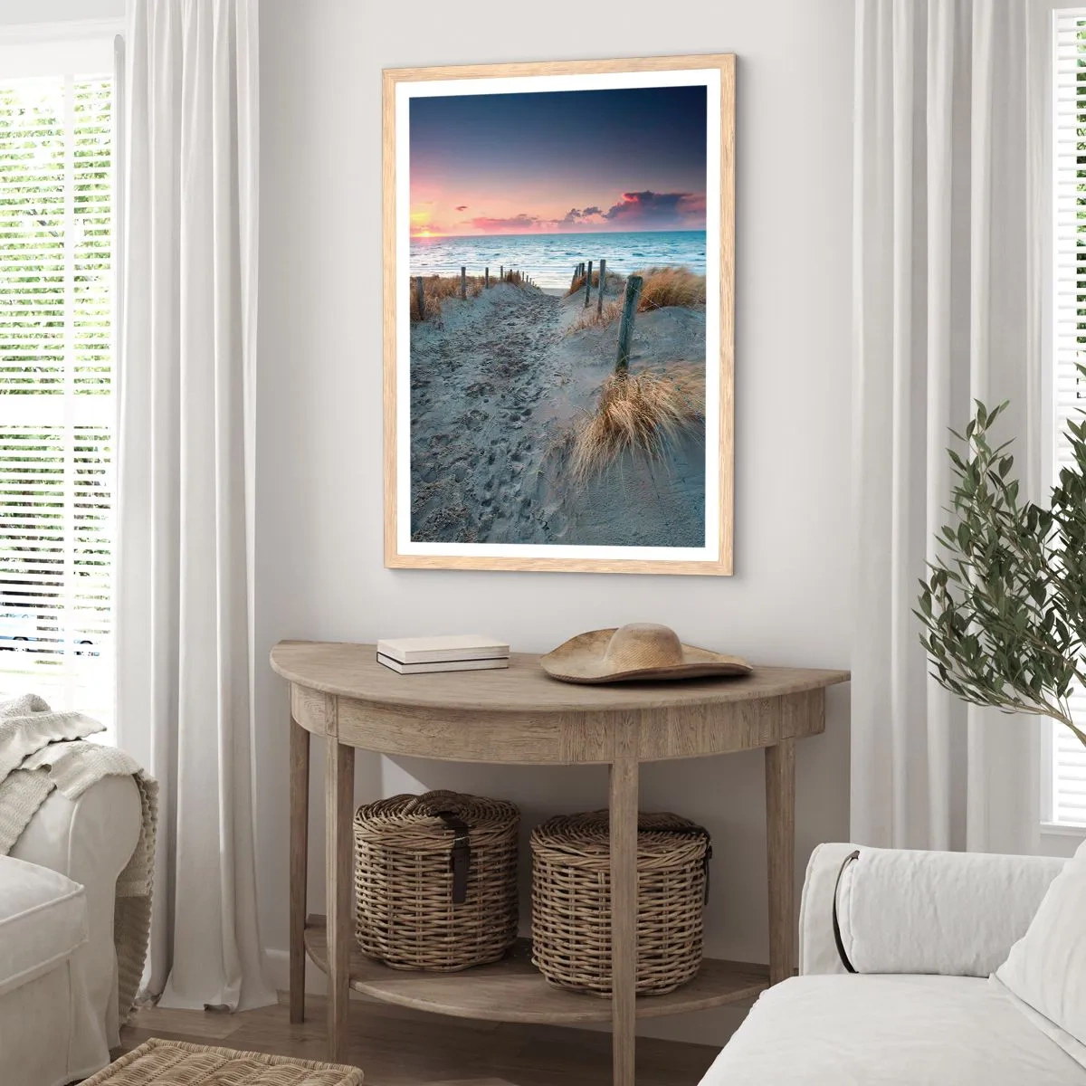 Affiche dans un chêne clair - Poster - Tu as versé l'éclat de l'arc-en-ciel sur les flots - 40x50 cm